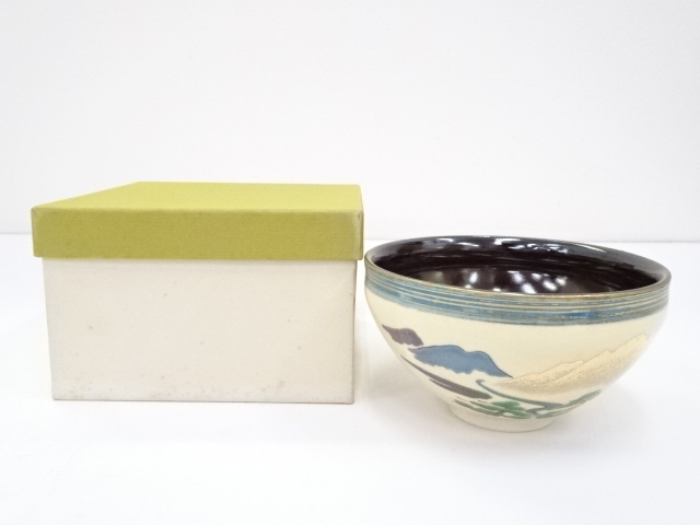 作家物　色絵遠山茶碗